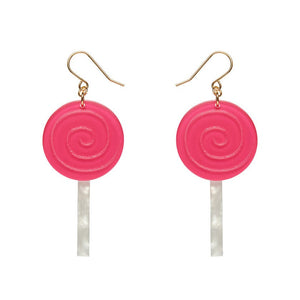Lollypop Drop Earrings - Magenta  -  Erstwilder Essentials  -  Quirky Resin and Enamel Accessories