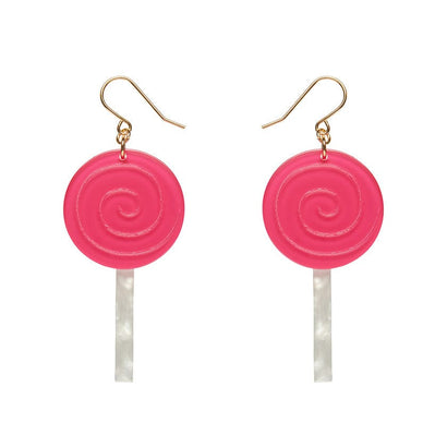 Lollypop Drop Earrings - Magenta  -  Erstwilder Essentials  -  Quirky Resin and Enamel Accessories