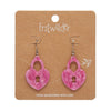 Heart Locket Ripple Drop Earrings - Pink  -  Erstwilder Essentials  -  Quirky Resin and Enamel Accessories