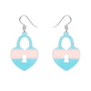 Heart Locket Drop Earrings - Iridescent  -  Erstwilder Essentials  -  Quirky Resin and Enamel Accessories