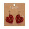 Heart Maze Ripple Drop Earrings - Red  -  Erstwilder Essentials  -  Quirky Resin and Enamel Accessories