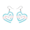 Heart Maze Drop Earrings - Iridescent  -  Erstwilder Essentials  -  Quirky Resin and Enamel Accessories
