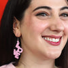 LOVE Ripple Drop Earrings - Pink