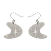 Atomic Boomerang Glitter Drop Earrings - Silver  -  Erstwilder Essentials  -  Quirky Resin and Enamel Accessories