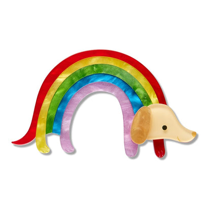 Rainbow Ruff Brooch  -  Erstwilder  -  Quirky Resin and Enamel Accessories