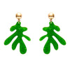 Coral Ripple Drop Earrings - Green