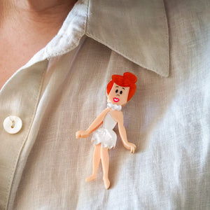 Wilma Flintstone Brooch  -  Erstwilder  -  Quirky Resin and Enamel Accessories