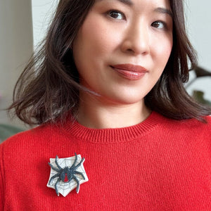 Roxy the Redback Spider Brooch  -  Erstwilder  -  Quirky Resin and Enamel Accessories