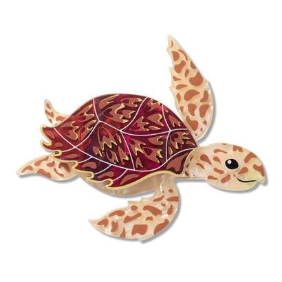 Hawksbill Turtle Brooch  -  Erstwilder  -  Quirky Resin and Enamel Accessories