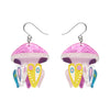 The Whimsical White Spotted Jellyfish Drop Earrings  -  Erstwilder  -  Quirky Resin and Enamel Accessories