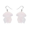 The Whimsical White Spotted Jellyfish Drop Earrings  -  Erstwilder  -  Quirky Resin and Enamel Accessories
