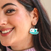 Tea and Sympathy Drop Earrings  -  Erstwilder  -  Quirky Resin and Enamel Accessories