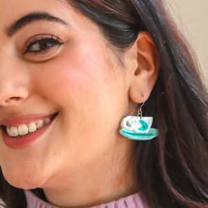 Tea and Sympathy Drop Earrings  -  Erstwilder  -  Quirky Resin and Enamel Accessories