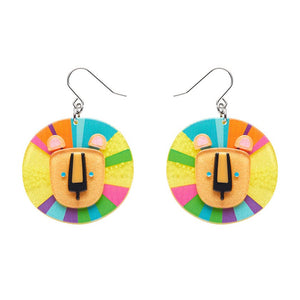Luka The Lion Drop Earrings  -  Erstwilder  -  Quirky Resin and Enamel Accessories
