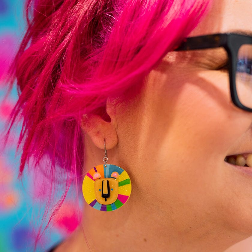 Luka The Lion Drop Earrings  -  Erstwilder  -  Quirky Resin and Enamel Accessories
