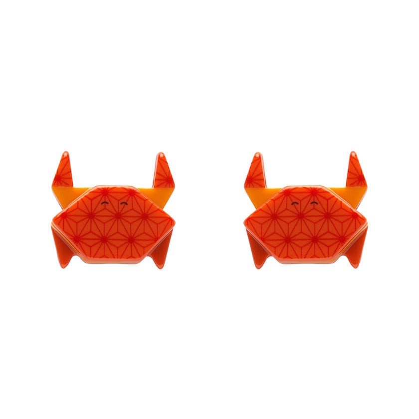 The Good Crab Stud Earrings  -  Erstwilder  -  Quirky Resin and Enamel Accessories