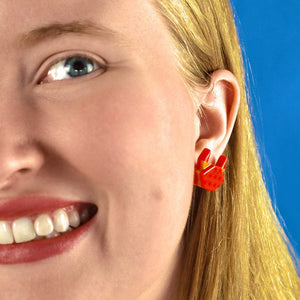 The Good Crab Stud Earrings  -  Erstwilder  -  Quirky Resin and Enamel Accessories