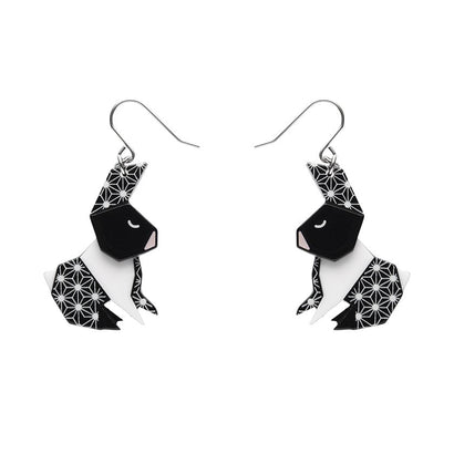 Cuddle Bunny Drop Earrings  -  Erstwilder  -  Quirky Resin and Enamel Accessories