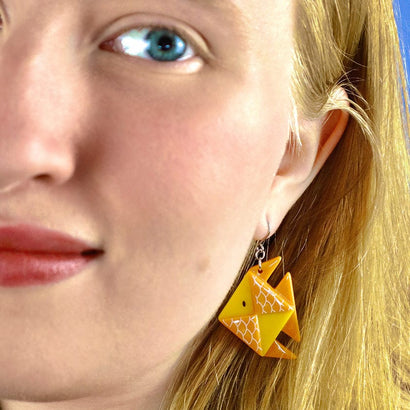 The Memorable Goldfish Drop Earrings  -  Erstwilder  -  Quirky Resin and Enamel Accessories