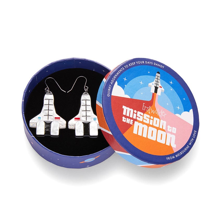 Mission To The Moon Drop Earrings  -  Erstwilder  -  Quirky Resin and Enamel Accessories