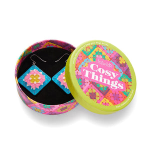 Cosy Comfort Earrings - Blue  -  Erstwilder  -  Quirky Resin and Enamel Accessories