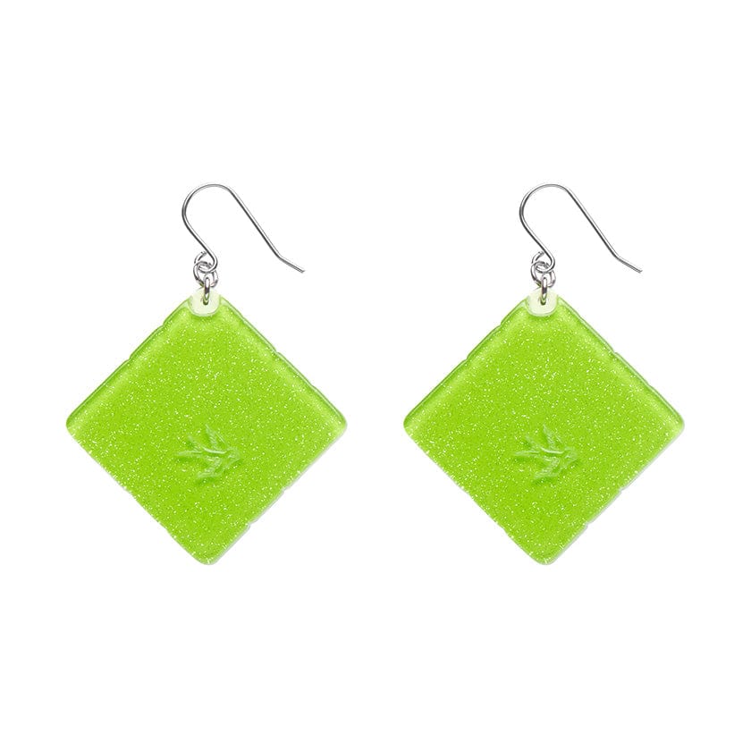 Cosy Comfort Earrings - Green  -  Erstwilder  -  Quirky Resin and Enamel Accessories