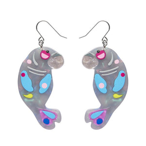 The Dutiful Dugong Drop Earrings  -  Erstwilder  -  Quirky Resin and Enamel Accessories