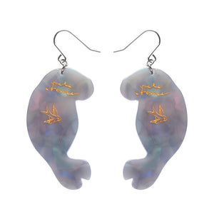 The Dutiful Dugong Drop Earrings  -  Erstwilder  -  Quirky Resin and Enamel Accessories