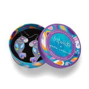 The Dutiful Dugong Drop Earrings  -  Erstwilder  -  Quirky Resin and Enamel Accessories