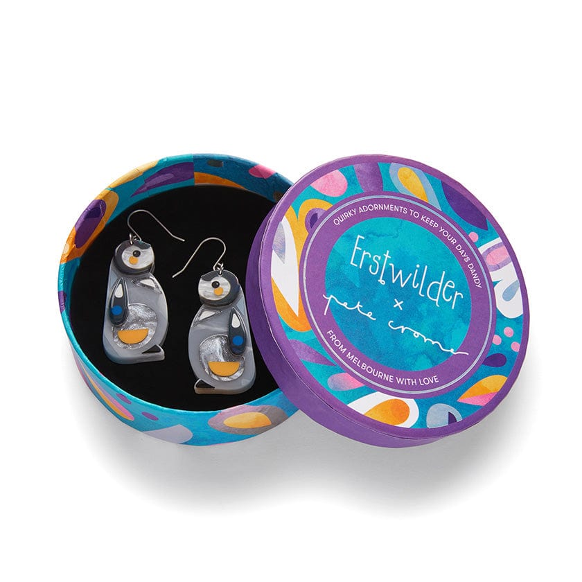 The Promising Penguin Drop Earrings  -  Erstwilder  -  Quirky Resin and Enamel Accessories