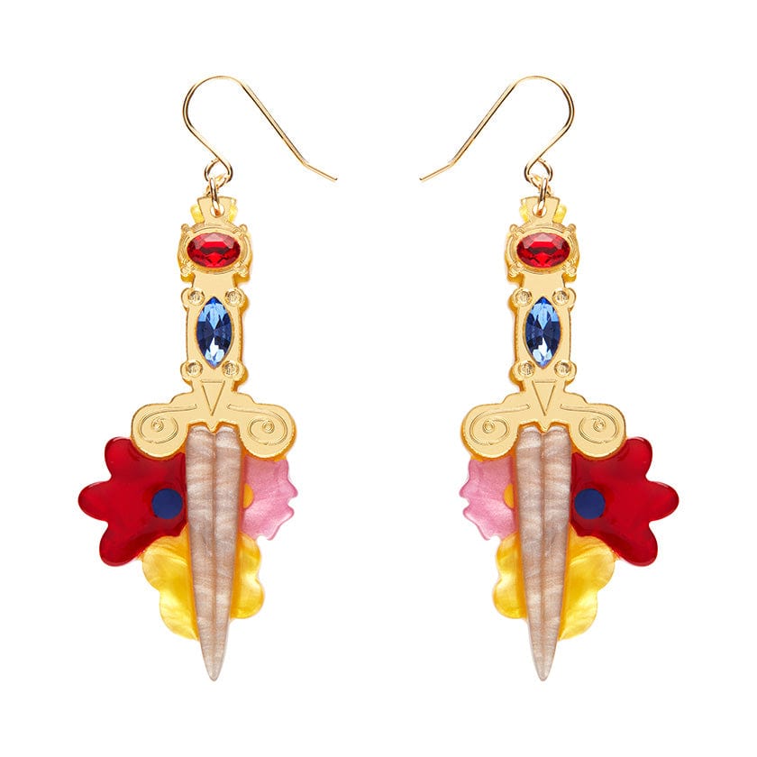 Double-Edged Delight Drop Earrings  -  Erstwilder  -  Quirky Resin and Enamel Accessories