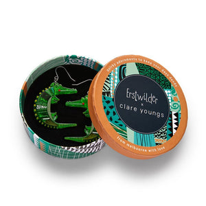 A Crocodile Named Growl Drop Earrings  -  Erstwilder  -  Quirky Resin and Enamel Accessories