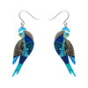 A Budgie Named Chirp Drop Earrings  -  Erstwilder  -  Quirky Resin and Enamel Accessories