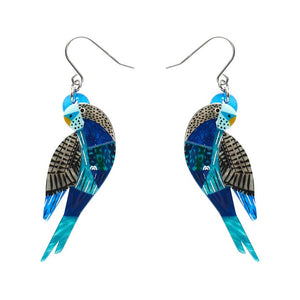 A Budgie Named Chirp Drop Earrings  -  Erstwilder  -  Quirky Resin and Enamel Accessories