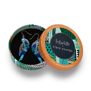 A Budgie Named Chirp Drop Earrings  -  Erstwilder  -  Quirky Resin and Enamel Accessories