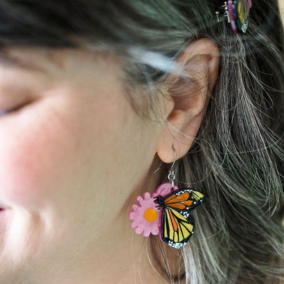 A Butterfly Named Flutter Drop Earrings  -  Erstwilder  -  Quirky Resin and Enamel Accessories