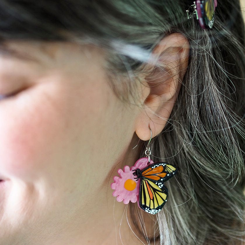 A Butterfly Named Flutter Drop Earrings  -  Erstwilder  -  Quirky Resin and Enamel Accessories