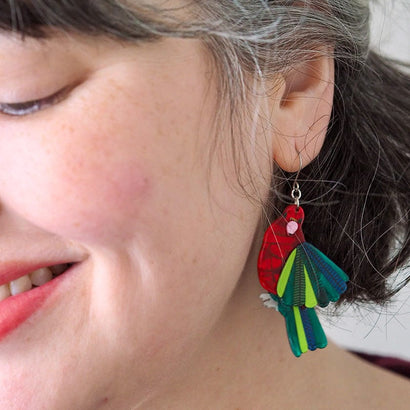 Scarlet Sovereign Earrings  -  Erstwilder  -  Quirky Resin and Enamel Accessories