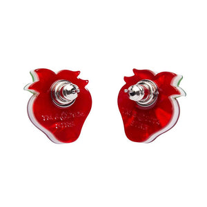 Darling Strawberry Stud Earrings  -  Erstwilder  -  Quirky Resin and Enamel Accessories