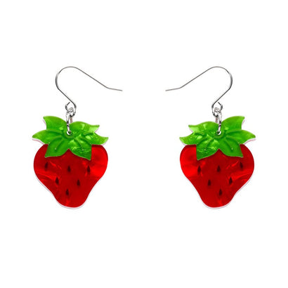 Darling Strawberry Drop Earrings  -  Erstwilder  -  Quirky Resin and Enamel Accessories