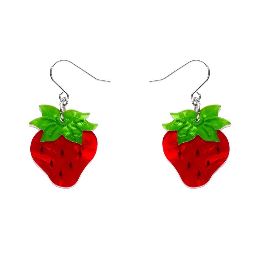 Darling Strawberry Drop Earrings  -  Erstwilder  -  Quirky Resin and Enamel Accessories