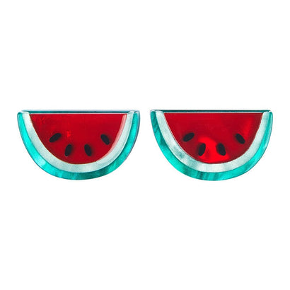 Viva la Vida Watermelons Stud Earrings  -  Erstwilder  -  Quirky Resin and Enamel Accessories