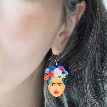 My Own Muse Frida Drop Earrings  -  Erstwilder  -  Quirky Resin and Enamel Accessories