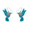 Frida's Hummingbird Drop Earrings  -  Erstwilder  -  Quirky Resin and Enamel Accessories