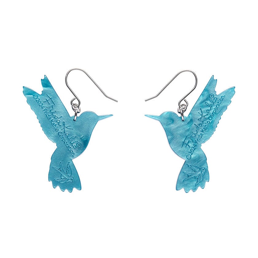 Frida's Hummingbird Drop Earrings  -  Erstwilder  -  Quirky Resin and Enamel Accessories