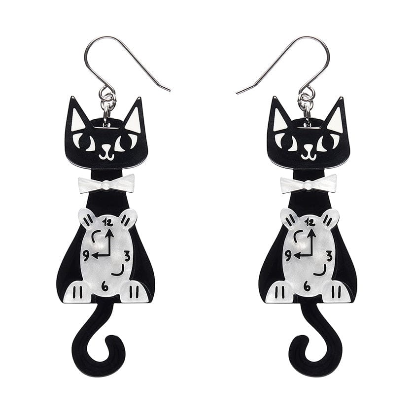 It’s Kitty Time Drop Earrings  -  Erstwilder  -  Quirky Resin and Enamel Accessories