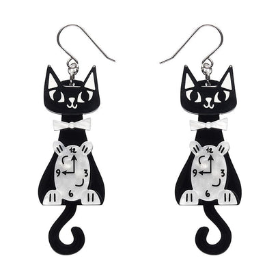 It’s Kitty Time Drop Earrings  -  Erstwilder  -  Quirky Resin and Enamel Accessories