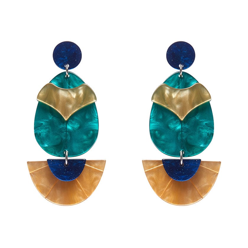 Secret Scarab Drop Earrings  -  Erstwilder  -  Quirky Resin and Enamel Accessories