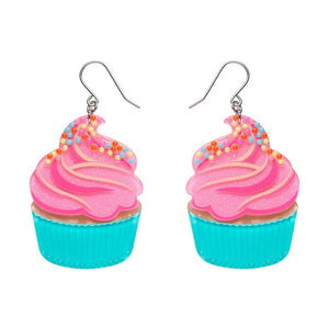 Iced Cupcake Drop Earrings  -  Erstwilder  -  Quirky Resin and Enamel Accessories