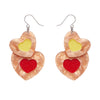 Lolly Heart Cookies Drop Earrings  -  Erstwilder  -  Quirky Resin and Enamel Accessories